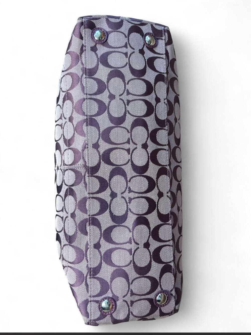 Coach F14569 Signature Purple Jacquard Gallery Tote Y2K Shoulder Bag - Picture 5 of 8